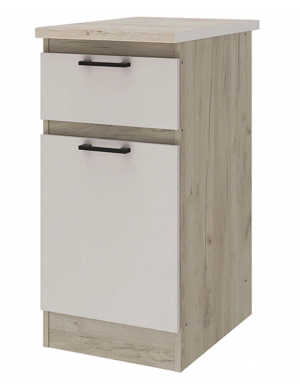 Сан-Ремо 454.34 Шкаф напол. с яш. 40 Дуб крафт /Кашемир