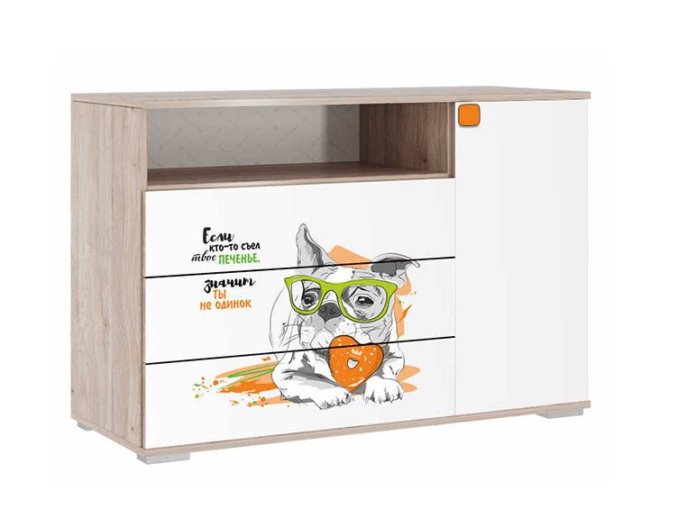 Зоо Комод 26.01(дуб мария/белый)