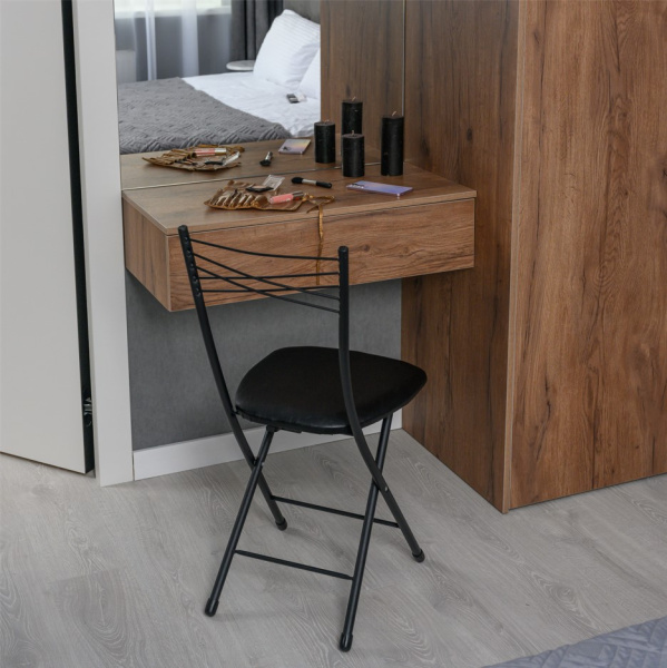 Стул складной Ника1 черный/Черный Гранит