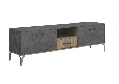 Тумба под ТВ Статус дуб самдал/цемент темный