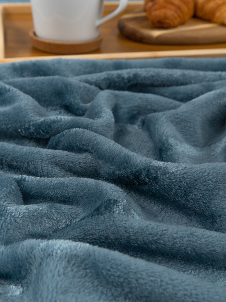 Плед Texrepublic фланель однотонный страйп ЕВРО 94350