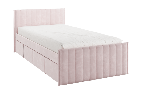 Кровать с ящиками Твикс 90х200 см (нежно-розовый (велюр))