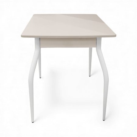 Стол Уют 3 1100(+390)*700*750 МДФ Кашемир/Кашемир /опора №1 Белый (D40)