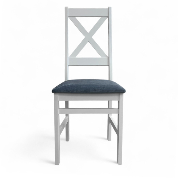 Стул Бриз Р, эмаль белая, ткань Катания 14 (Серо-Голубой)