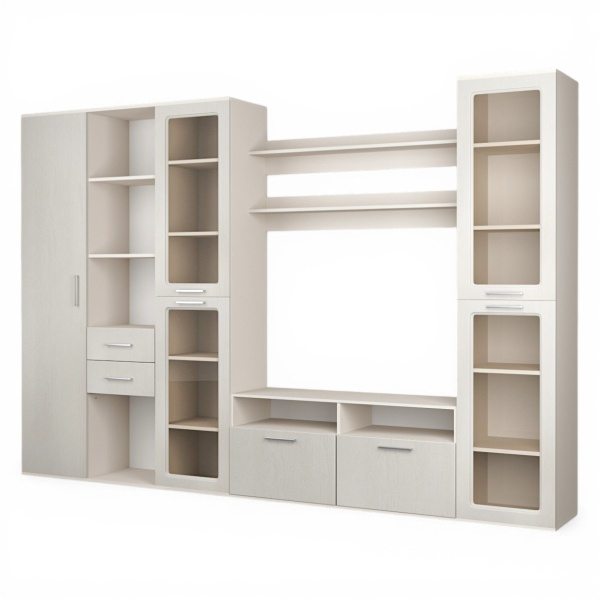 Стенка в гостиную МН-02.14  мдф кашемир дуб латте