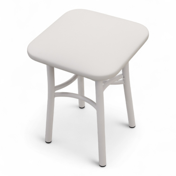 Табурет Классик Кожзам Белый/ Металл Белый