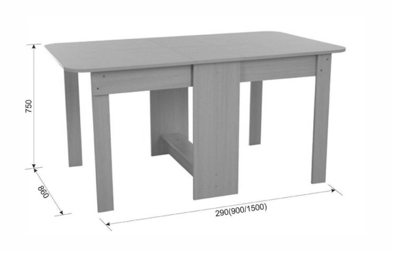 Стол-книга ПВХ (дуб млечный)/