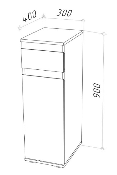 STARK Прихожая тумба с ящиком КМ-30/ Серый Графит