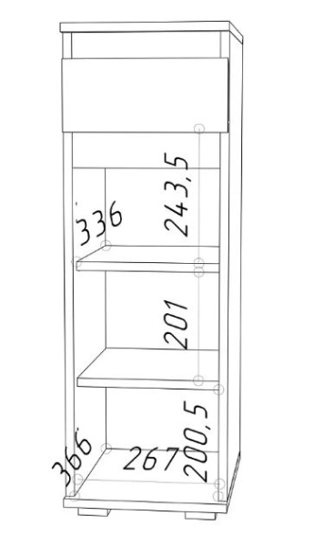 STARK Прихожая тумба с ящиком КМ-30/ Серый Графит
