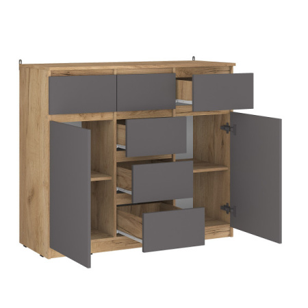 Тумба ТБ22 Сити серый графит/дуб крафт золотой