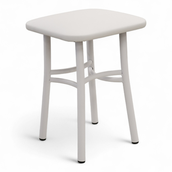 Табурет Классик Кожзам Белый/ Металл Белый