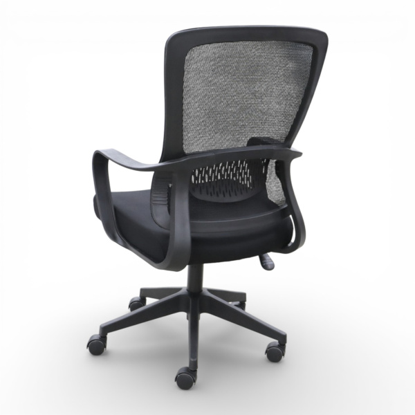 Кресло офисное OM658B поролон+сетка, черный 