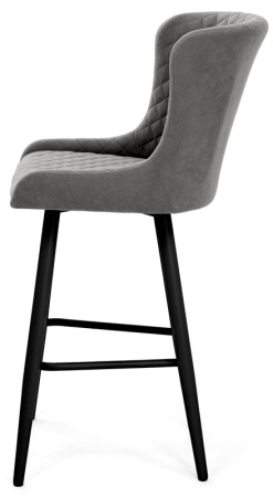 Стул Парма БАРНЫЙ, Т180- светло-серый+нога барная Bh70см 1R38 (черный)