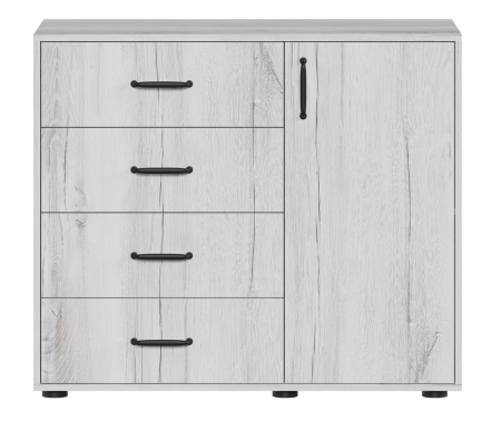 Монреаль Комод 4 ящ 1 дверь Дуб канадский