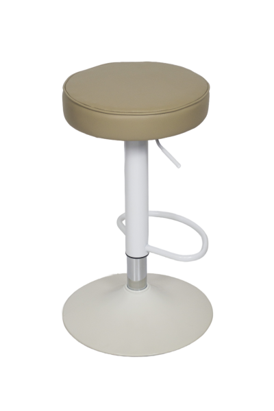 н_Стул барный БМ-01.04 кожа /зам кофе с молоком (34967)/БЕЛЫЙ